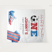 Soccer Football 1st Birthday Photo Backdrop タペストリー (正面(横))