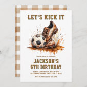 Soccer Football Birthday Invitation 招待状 (正面/裏面)