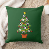 Soccer Football Christmas Tree クッション (ブランケット)