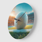 Soccer Football In Arena ラージ壁時計 (傾斜)