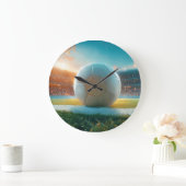 Soccer Football In Arena ラージ壁時計 (ホーム)