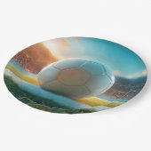 Soccer Football in white ペーパープレート (アングル)