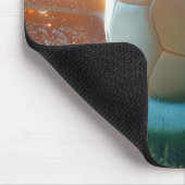 Soccer Football in white マウスパッド (コーナー)