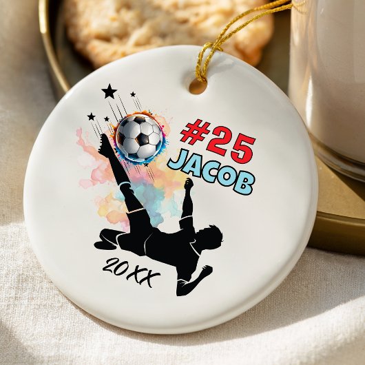 soccer football player sports team personalized セラミックオーナメント