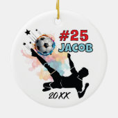 soccer football player sports team personalized セラミックオーナメント (裏面)