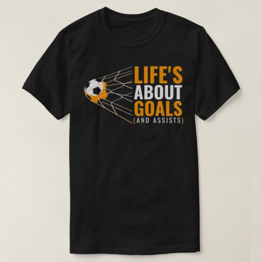 Soccer for Boys 'Life's About Goals' Boys Socce Tシャツ (デザイン正面)
