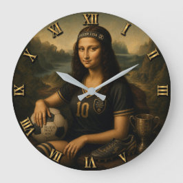 Soccer Funny Mona Lisa ラージ壁時計