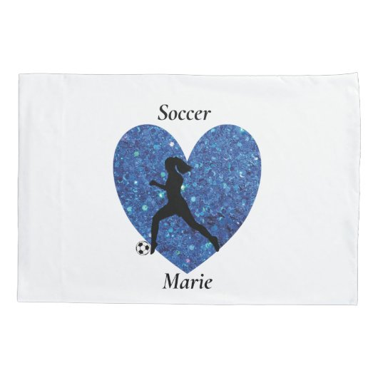  Soccer Girl Heart, Personalized Name soccer Girl 枕カバー (裏面)