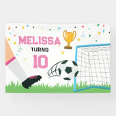 Soccer girl Sport Birthday backdrop banner 横断幕 (横)