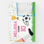 Soccer girl Sport Birthday backdrop banner 横断幕 (縦)