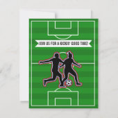 Soccer Girls Football Field Birthday Party Invitat 招待状 (裏面)