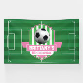 Soccer Girly Birthday banner backdrop  横断幕 (横)