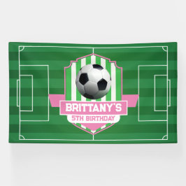 Soccer Girly Birthday banner backdrop  横断幕