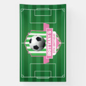 Soccer Girly Birthday banner backdrop  横断幕 (縦)