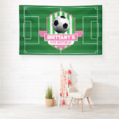 Soccer Girly Birthday banner backdrop  横断幕 (インサイチュ)