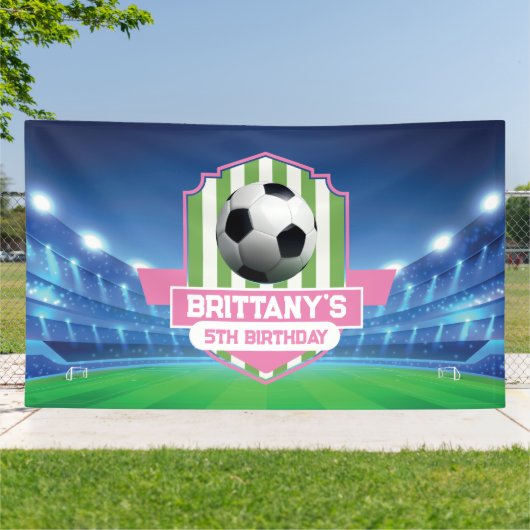 Soccer Girly Birthday banner backdrop  横断幕 (外側)