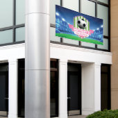 Soccer Girly Birthday banner backdrop  横断幕 (ビルの外側)