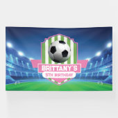 Soccer Girly Birthday banner backdrop  横断幕 (横)