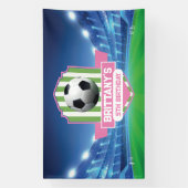 Soccer Girly Birthday banner backdrop  横断幕 (縦)