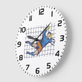 Soccer Goalkeeper Diving Save ラージ壁時計 (傾斜)