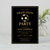 Soccer Graduation Party 箔招待状 (立ち正面)