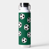 Soccer Green Personalised Kids Back to School ウォーターボトル (正面)