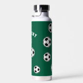 Soccer Green Personalised Kids Back to School ウォーターボトル (右面)
