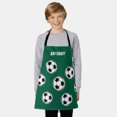 Soccer Green Personalised Kids Back to School エプロン (着用した状態)