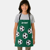 Soccer Green Personalised Kids Back to School エプロン (インサイチュ)