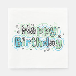 Soccer Happy Birthday Napkins- Boy´s Party Suplies スタンダードランチョンナプキン