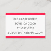 Soccer Heart pink Fußballherz Trainer Kartern 名刺 (裏面)