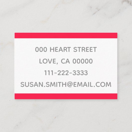 Soccer Heart pink Fußballherz Trainer Kartern 名刺 (裏面)