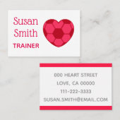 Soccer Heart pink Fußballherz Trainer Kartern 名刺 (正面/裏面)