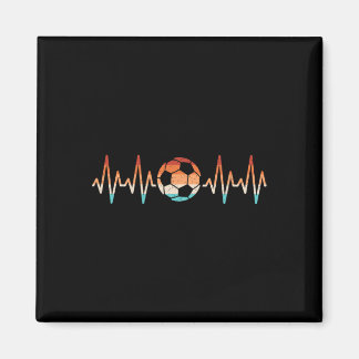 Soccer Heartbeat Retro Soccer Player Men Women Kid マグネット