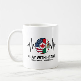 Soccer Heartbeat USA Canada Mexico 2026 コーヒーマグカップ