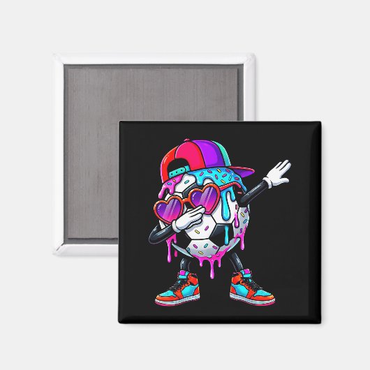 Soccer Ice Cream Drip Dabbing Sprinkles Srts Boys  マグネット (正面/裏面)