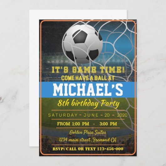 Soccer Invitation 招待状 (正面/裏面)