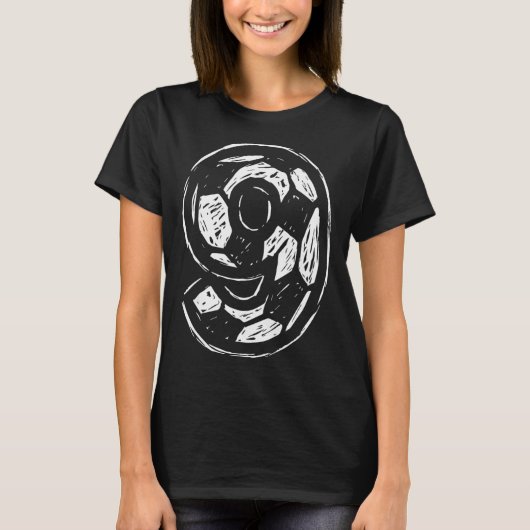 Soccer Jersey Number 9 Sketched Soccer Ll Style Sp Tシャツ (正面)
