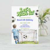 Soccer Kick off some fun Boy Birthday 招待状 (スタンド正面)