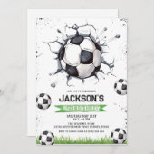 Soccer Kids Boy Birthday Party Invitation 招待状 (正面/裏面)