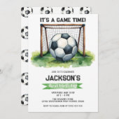 Soccer Kids Boy Birthday Party Invitation 招待状 (正面/裏面)