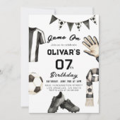 Soccer Kids Football Birthday Invitation 招待状 (正面)