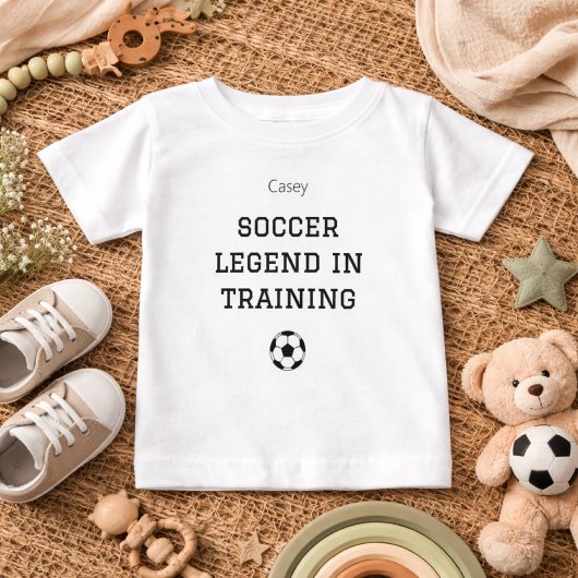 Soccer Legend Training Baby Name Outfit ベビーTシャツ