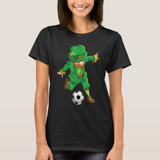 Soccer Leprechaun St Patricks Day Boys Girls Men S Tシャツ (正面)