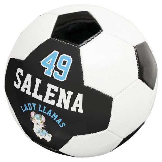 Soccer Llama - Blue, Black and White サッカーボール (3/4)