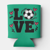 Soccer Love Cute Soccer Player Coach Sports Girls 缶クーラー (裏面)