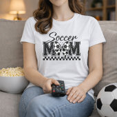 Soccer Mom Checkered Bow Tシャツ