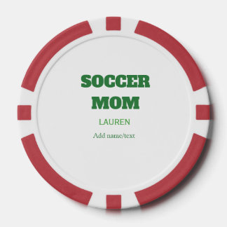 SOCCER MOM FOOTBALL MOTHERS DAY GIFTS GREEN SIMPLE ポーカーチップ