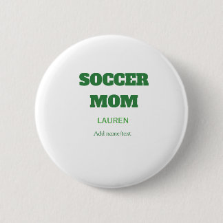SOCCER MOM FOOTBALL MOTHERS DAY GIFTS GREEN SIMPLE 缶バッジ