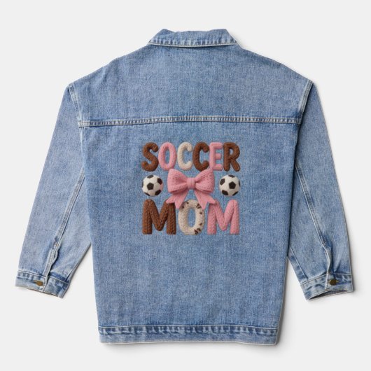 Soccer Mom Hoodie – Faux Yarn Cozy Pullover Gift デニムジャケット (裏面)